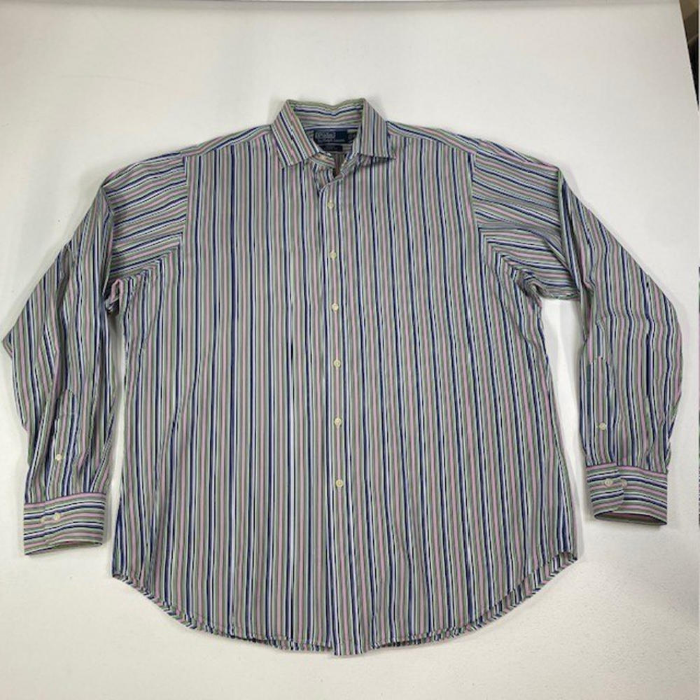 Polo Ralph Lauren Striped Dress Shirt Regent‎ Classic Fit Long Sleeve 16 1/2 L